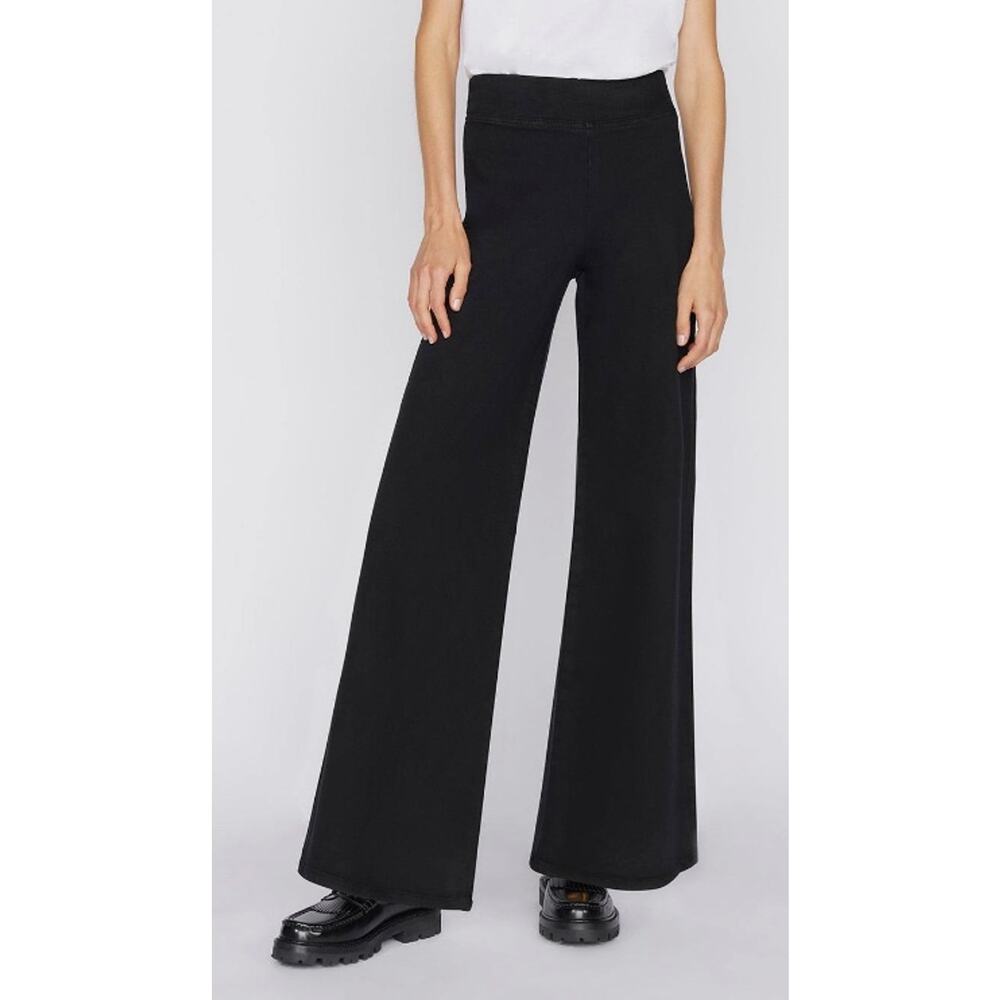 Frame The Jetset Wide Leg in Sheen‎ Noir